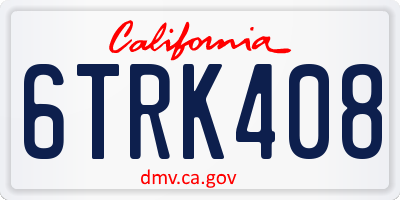 CA license plate 6TRK408