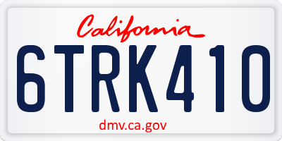 CA license plate 6TRK410