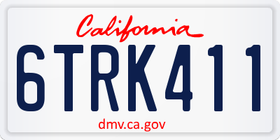 CA license plate 6TRK411