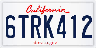 CA license plate 6TRK412