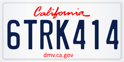 CA license plate 6TRK414