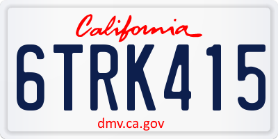 CA license plate 6TRK415