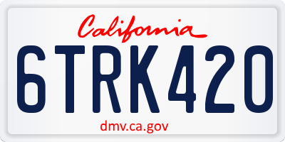 CA license plate 6TRK420