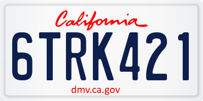 CA license plate 6TRK421