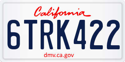 CA license plate 6TRK422