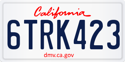 CA license plate 6TRK423