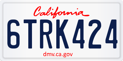 CA license plate 6TRK424