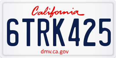 CA license plate 6TRK425