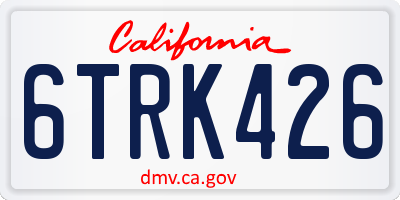 CA license plate 6TRK426