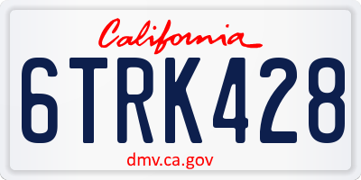 CA license plate 6TRK428