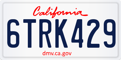 CA license plate 6TRK429