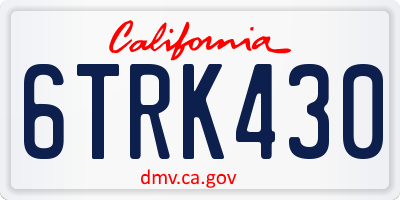 CA license plate 6TRK430