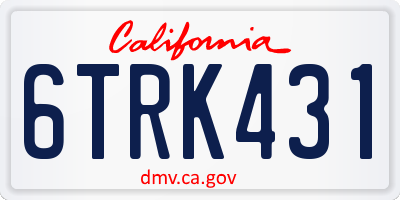 CA license plate 6TRK431
