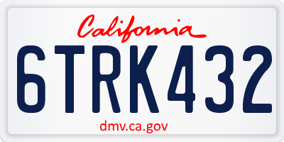 CA license plate 6TRK432