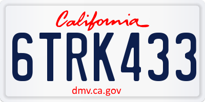 CA license plate 6TRK433