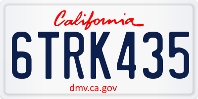 CA license plate 6TRK435