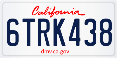 CA license plate 6TRK438