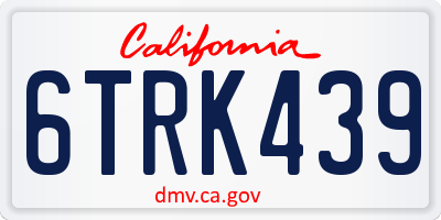 CA license plate 6TRK439