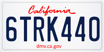 CA license plate 6TRK440