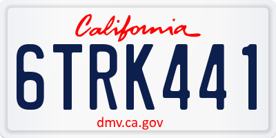 CA license plate 6TRK441