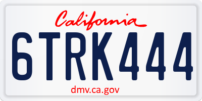 CA license plate 6TRK444