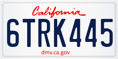 CA license plate 6TRK445