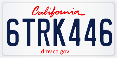 CA license plate 6TRK446