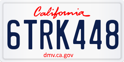 CA license plate 6TRK448
