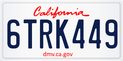 CA license plate 6TRK449