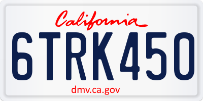 CA license plate 6TRK450