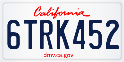 CA license plate 6TRK452