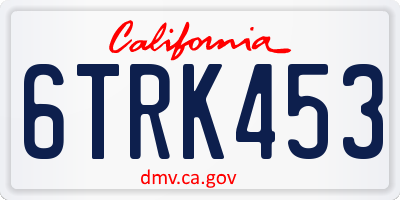 CA license plate 6TRK453