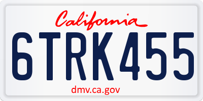 CA license plate 6TRK455