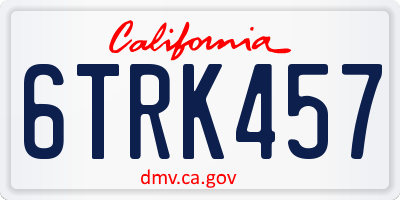 CA license plate 6TRK457