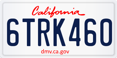 CA license plate 6TRK460