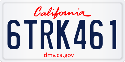 CA license plate 6TRK461
