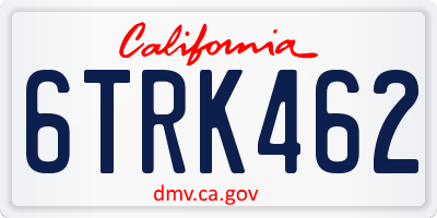 CA license plate 6TRK462