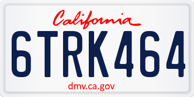 CA license plate 6TRK464