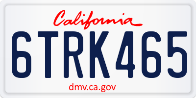 CA license plate 6TRK465