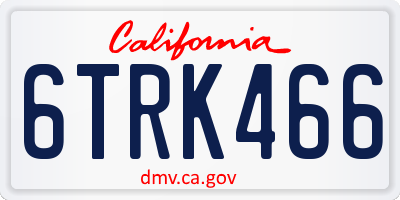 CA license plate 6TRK466