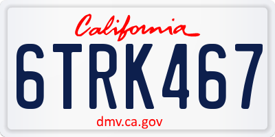 CA license plate 6TRK467