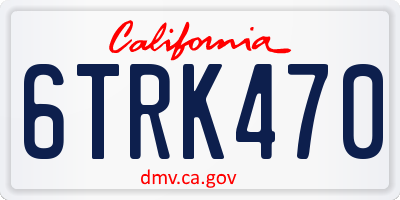 CA license plate 6TRK470