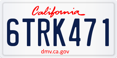 CA license plate 6TRK471