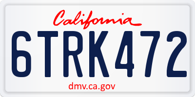 CA license plate 6TRK472