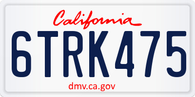 CA license plate 6TRK475