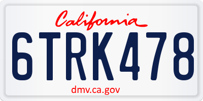 CA license plate 6TRK478