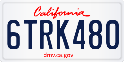 CA license plate 6TRK480