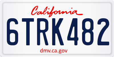 CA license plate 6TRK482
