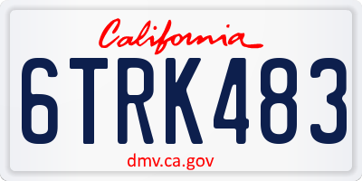 CA license plate 6TRK483