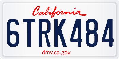 CA license plate 6TRK484